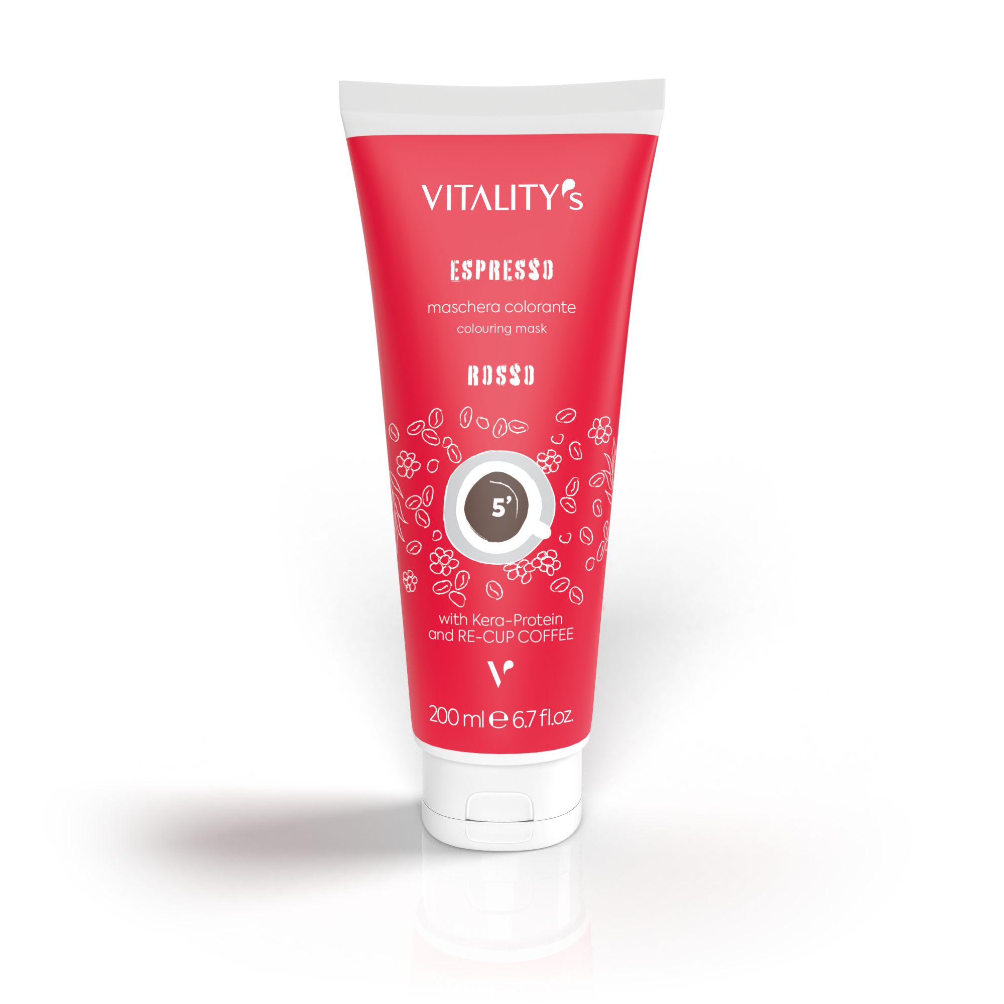 VITALITY'S ESPRESSO NEW ROSSO EKSPRESOWA MASKA KOLORYZUJĄCA I ODŻYWCZA CZERWONA 200ML